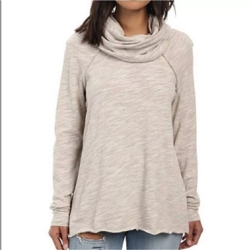 FREE PEOPLE Beach Cocoon Tunic Sweater XS|S Oatmeal Slouchy Boho Casual